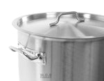 Stock Pot 24 Qt Stainless Steel Commercial Heavy Duty Steamer Pot Kitchen Restaurant Olla Steamer Pot with Lid (24 Qt StockPot with Steam Rack)