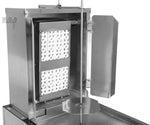 Ematik Trompo para Tacos Al Pastor Stainless Steel Cart with Traditional 8 Ceramic Bricks and Tray Heavy Duty Propane Gas Burner