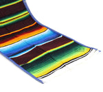 Ematik Serape Traditional Vibrant Colorful 100% Mexican Table Runner Zarape Throw Blanket Table Linen from Saltillo Coahuila Fiesta (Cobalt Blue)