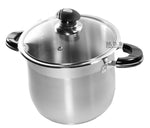 20Qt Stock Pot Stainless Steel Super Double Capsulated Bottom w/ Glass Lid