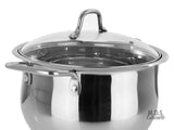 Stockpot 14 Qt Stainless Steel Commercial Tri-Ply Capsule Bottom Pot Dutch Oven Stock Pot