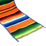 Ematik Serape Traditional Vibrant Colorful 100% Mexican Table Runner Zarape Throw Blanket Table Linen from Saltillo Coahuila Fiesta (Cobalt Blue)