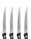 Steak Knives 4pc Set Stainless Steel 1/2 Serrated 1/2 Straight Blade Never Need Sharpening