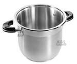 20Qt Stock Pot Stainless Steel Super Double Capsulated Bottom w/ Glass Lid