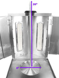 Trompo Para Tacos Al Pastor Dual Infrared Propane Gas Burner with Stainless Steel Comal Griddle 9.5" Pastor Knife and Stand