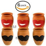 Cantarito De Barro 12 Oz Decorative Artisan Artezenia Jarrito Traditional Authentic Mexican Lead Free Red Clay Loco Margarita Michelada (2 Cantaritos)
