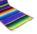 Ematik Serape Traditional Vibrant Colorful 100% Mexican Table Runner Zarape Throw Blanket Table Linen from Saltillo Coahuila Fiesta (Cobalt Blue)