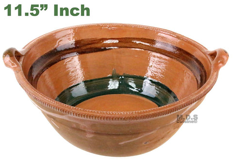 Cazuela De Barro 11.5” Lead Free Mexican Clay Traditional Casserole Decorative Artisan Artezenia