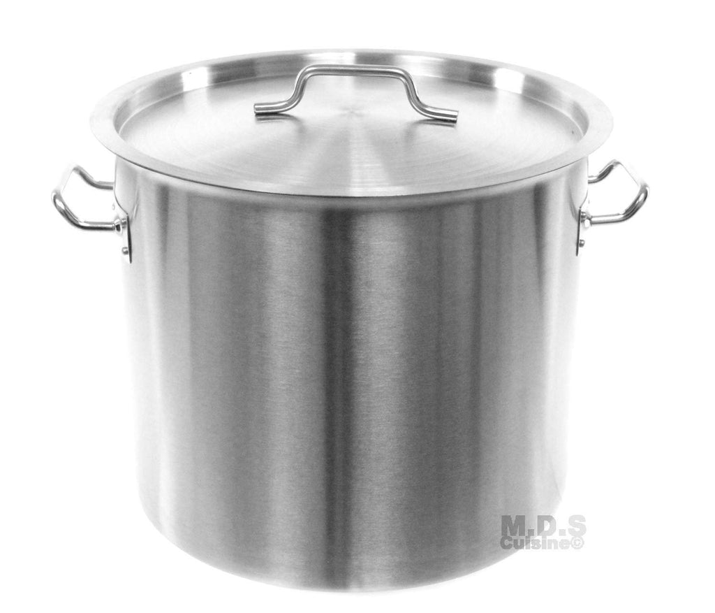 SOGA 2X 24cm Stainless Steel Soup Pot Stock Cooking Stockpot Heavy