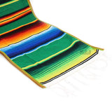 Ematik Serape Traditional Vibrant Colorful 100% Mexican Table Runner Zarape Throw Blanket Table Linen from Saltillo Coahuila Fiesta (Cobalt Blue)