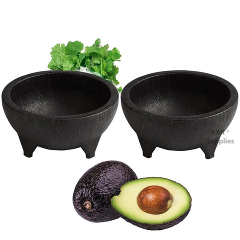Molcajete 32 Oz Black Plastic Durable Traditional Mexican Serving Bowl Guacamole
