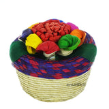 Tortilla Holder Palm Husk 4.5” Mini Traditional Authentic Handmade Mexican Artisan Colorful Floral Artisan Wickerwork Tortilla Warmer …