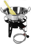 Cazo 16" Set Stainless Steel with High Pressure Burner Heavy Duty Stand and Wooden Pala Para Carnitas