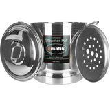 Steamer Pot 12QT Vaporera  Tamalera 4mm Gauge 1200 Alloy Pure Aluminum Commercial Extra-thick Reinforced Rim and Bottom Tamale Commercial Restaurant Pot