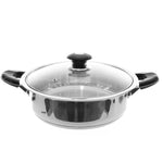 Low Pot 12Qt Stainless Steel Encapsulated bottom Glass Lid Cooker Casserole Cazuela Arrocera