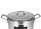 Steamer Pot 12QT Vaporera  Tamalera 4mm Gauge 1200 Alloy Pure Aluminum Commercial Extra-thick Reinforced Rim and Bottom Tamale Commercial Restaurant Pot