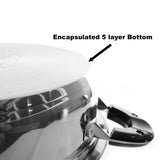Low Pot 12Qt Stainless Steel Encapsulated bottom Glass Lid Cooker Casserole Cazuela Arrocera