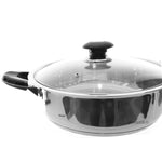 Low Pot 12Qt Stainless Steel Encapsulated bottom Glass Lid Cooker Casserole Cazuela Arrocera