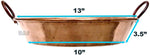 Paella Pan 13” Cazuela De Cobre 100% Pure Hammered Handmade Copper Classic Traditional Spain Cazo Cazuela Para Seafood