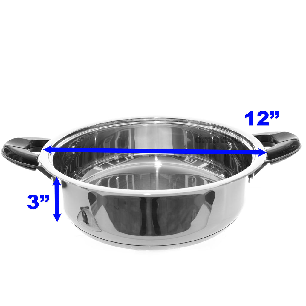 Low Pot 6Qt Stainless Steel Encapsulated bottom Glass Lid Rice Cooker –  Kitchen & Restaurant Supplies