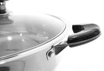Low Pot 16Qt Stainless Steel Encapsulated bottom Glass Lid Rice Cooker Casserole Cazuela Arrocera