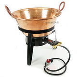 XL Cazo 24" Para Carnitas Cobre 100% Hand Hammered SET with Burner & Stand Outdoors Cooking Made in Mexico