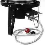Cazo 16" Set Stainless Steel with High Pressure Burner Heavy Duty Stand and Wooden Pala Para Carnitas