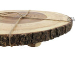 B. Smith Small Acacia Wood appetizer cheese crackers Log Slice Rustic Server