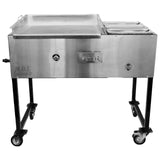 Taco Cart Stainless Steel Griddle Commercial Catering Portable Burner Tacos NEW