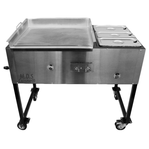 Taco Cart Stainless Steel Griddle Commercial Catering Portable Burner Tacos NEW