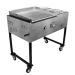 Taco Cart Stainless Steel Griddle Commercial Catering Portable Burner Tacos NEW