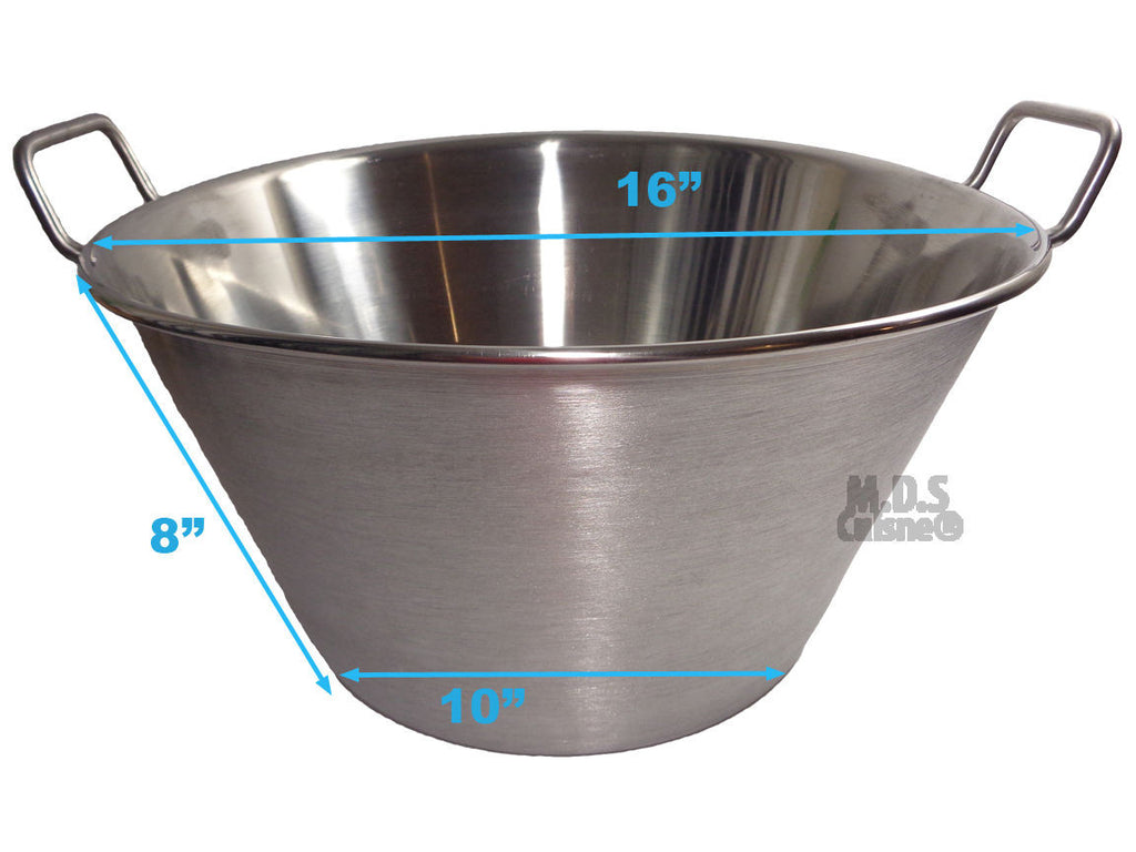 Cazo Grande Para Carnitas Large 16 inch 5 Height Stainless Steel Heavy  Duty Acero Inoxidable Wok comal Fry