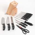 Oster Cutlery 14 Piece Set  Stainless steel Block Wood Storage Steak Knives New